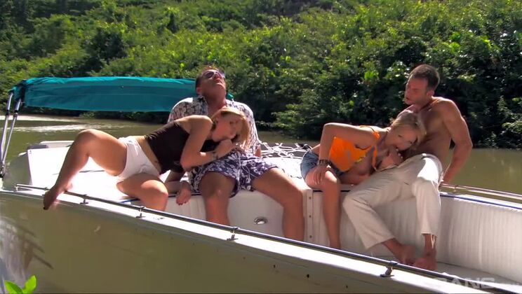 Blonde Babe Jessica Moore and Brunette Beauty Morgan Moon Get Fucked on the Boat