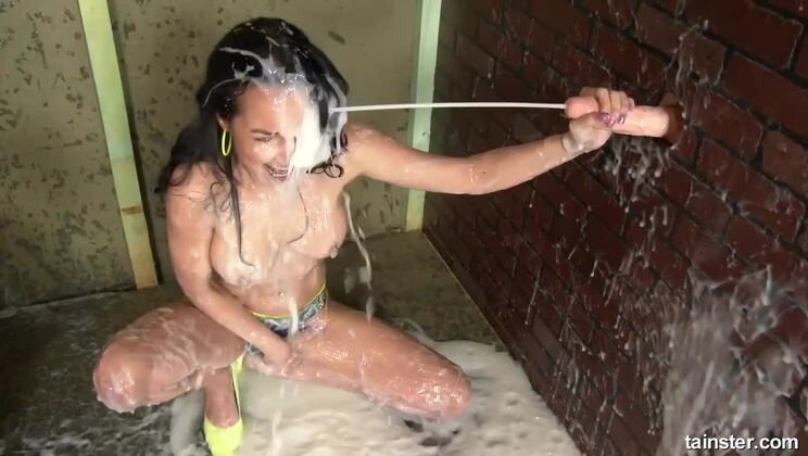 F Francys Belle in Solo Toy Play and Mouth Creaming