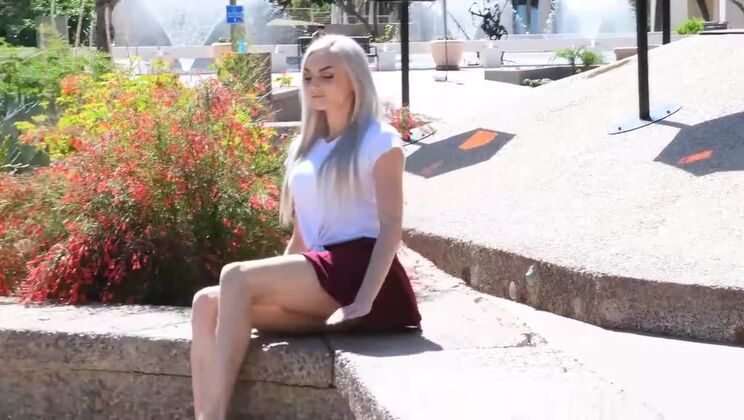 Outdoor Blonde with Sex Toys