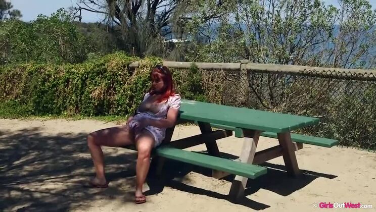 Wild Redhead Cherie Takes a Solo Stroll