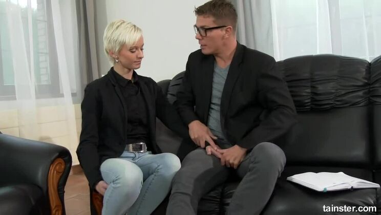 Blonde Bombshell's Fully Clothed Piss Play
