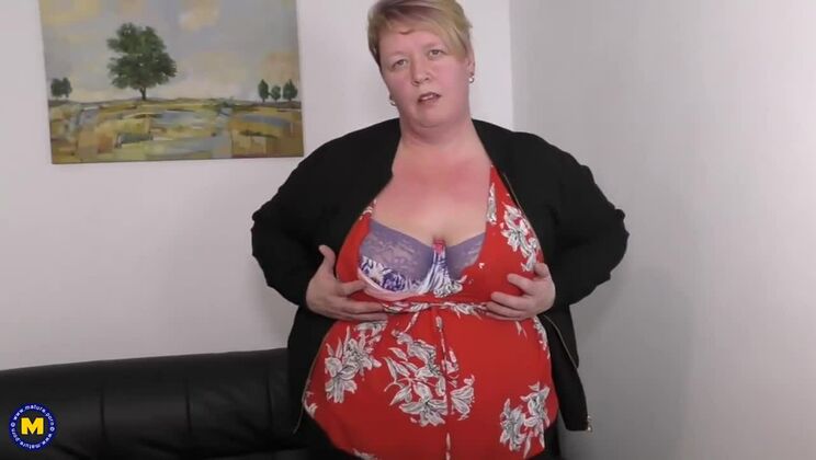 Blonde British BBW Mature Plays with Sex Toys