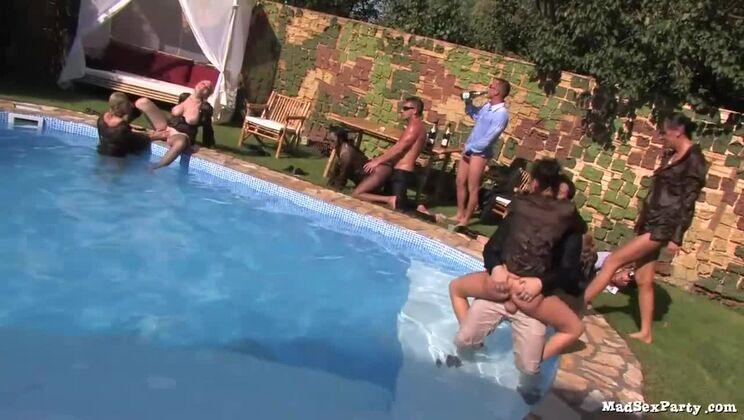 Blonde Brunette Lesbians Unleashed in Pool Party Vol. 4