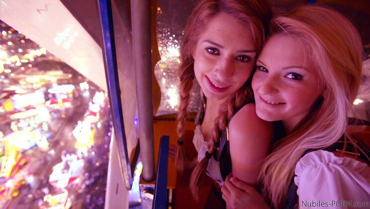 Blonde and Brunette Babes in Outdoor FFM Fun