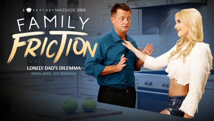 Stepdad's Secret Struggle: Blonde Teen Seduction