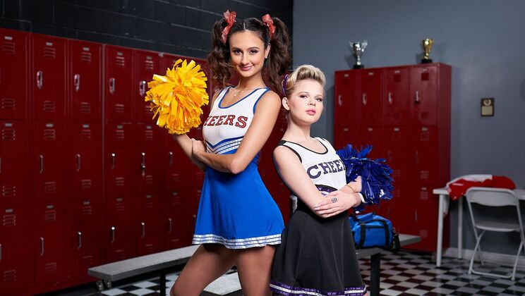 Blonde vs Brunette Cheerleader Lesbians