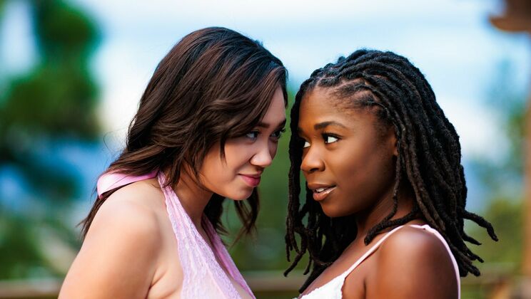 Sexy Lesbians Hazel and Madi's Wedding Tease