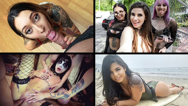 Inked Babes and Explosive Cum