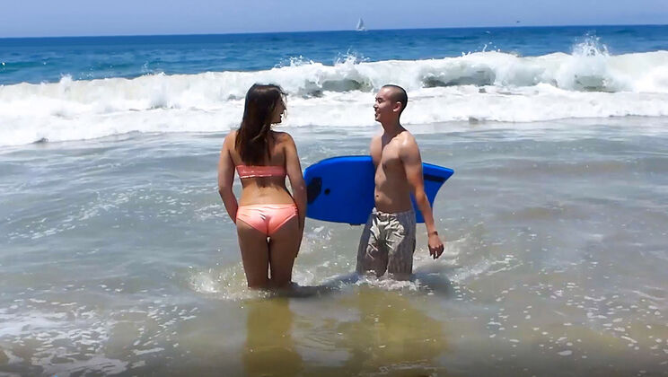 James Bang Thrills Blair Williams, the Beach Babe in Sunny California