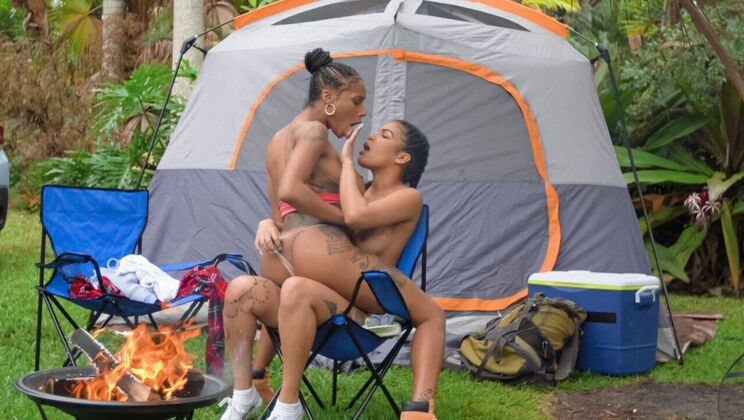 Pussy Licking Frenzy by the Fire