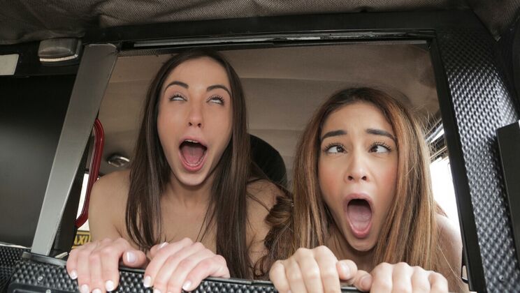 Cheeky Spanish Lesbians Take Down a Cab Driver