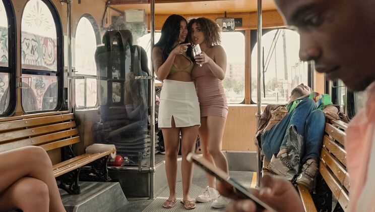 Bus Ride Threesome Fuck Fest