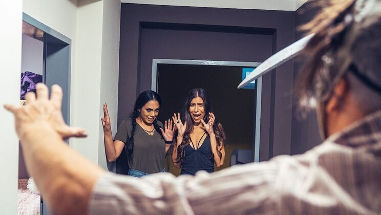 Brunette Babe Halloween Sex Prank