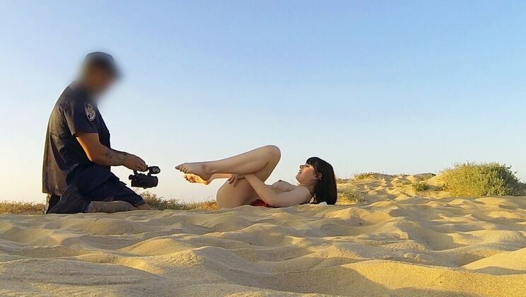 Officer Monty's Nudist Beach Tryst with a Teen