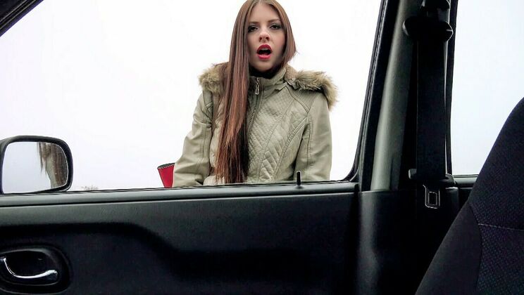 Car Blowjob with Italian Brunette Rebecca Volpetti