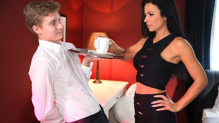 Blonde Bombshell's Room Service Rendezvous