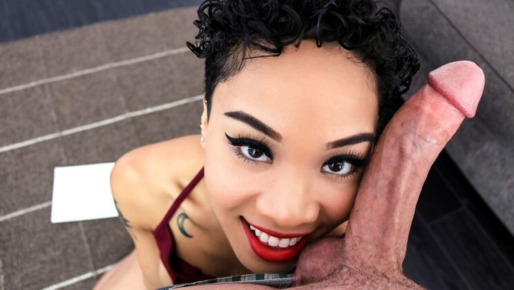 Inked Petite Brunette Does Doggystyle