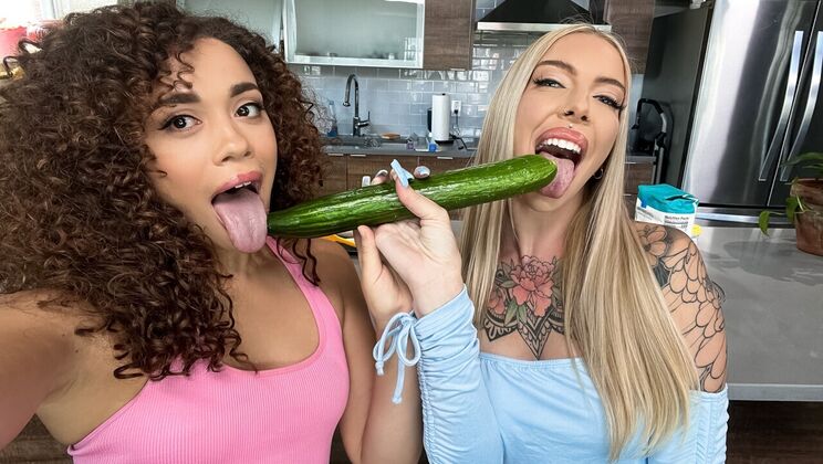 Lesbian Lovelies in the Kitchen