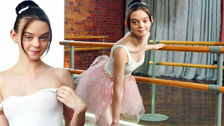Naughty Brunette Ballerina Toys Herself