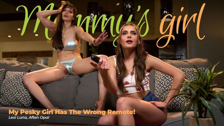 Brunette Stepmom's Naughty Remote Control!