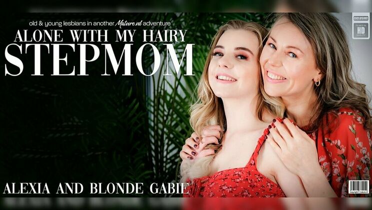 Blonde Teen Gabie Licks Stepmom Alexia's Hairy Pussy