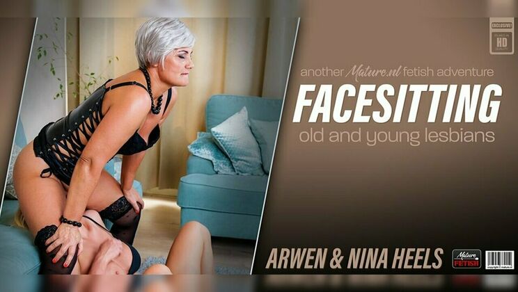 Lesbian MILF Arwen and Cute Nina Heels in Heel Fetish Frenzy