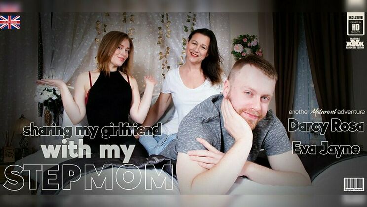 Chris Fucks his Busty Stepmom Eva and Girlfriend Darcy in a Wild Threesome