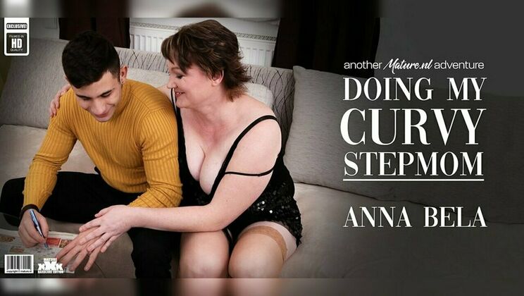 Curvy Stepomi Anna Bella Fucked by Stepson on Sofa