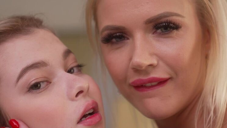 Sexy Stepmom and Teen Daughter Get Down and Dirty