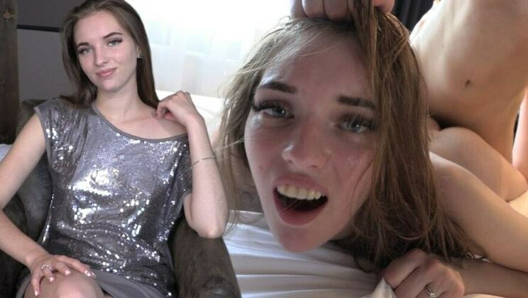  Ukrainian Brunette Vika Lita Slammed in Hardcore Threesome