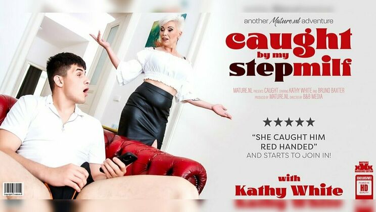 Kathy White Catches Stepson Jerking Off and Joins In