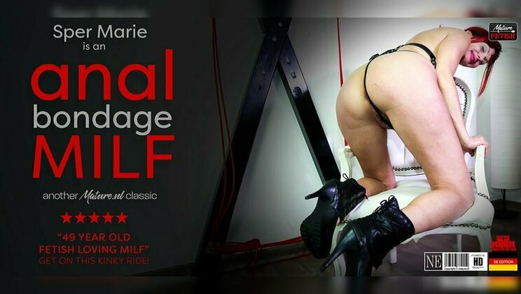 Kinky German Redhead MILF Sper Marie Loves Anal Bondage