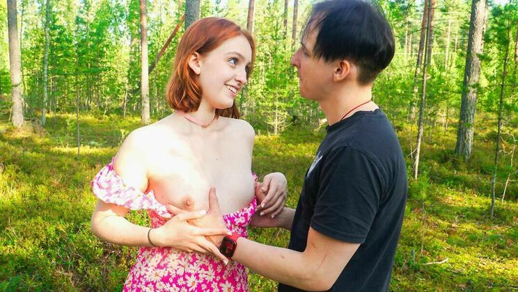 Wild Redhead Fergy Outdoor Blowjob