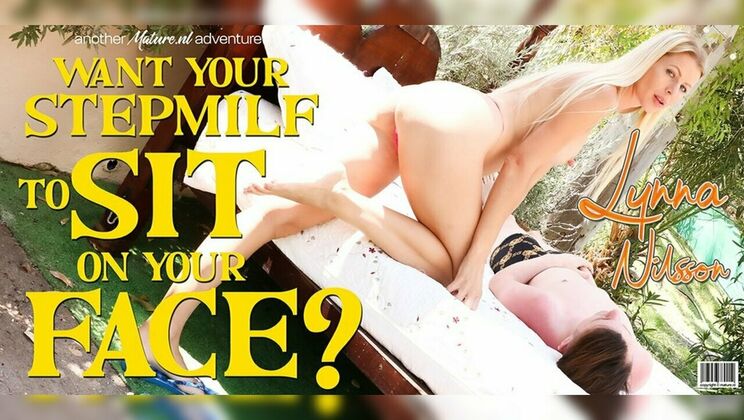 My Hot Blonde Stepmom Lynna Nilsson Loves to Facesit Me in the Garden