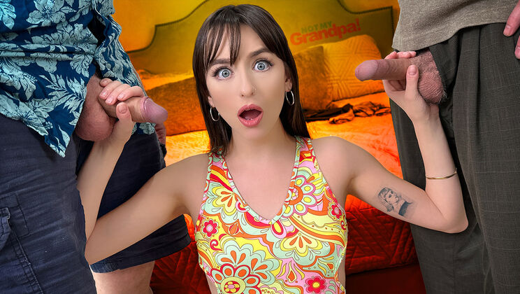 Taboo Threesome: Old Men Fuck Skinny Step-Granddaughter