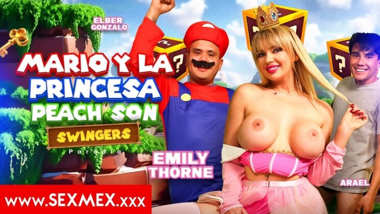 Emily Thorne in Mario and Princess Peach Threesome Fuck