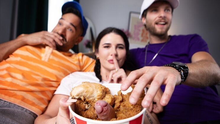 Short-Haired Chick Deepthroats in Bucket