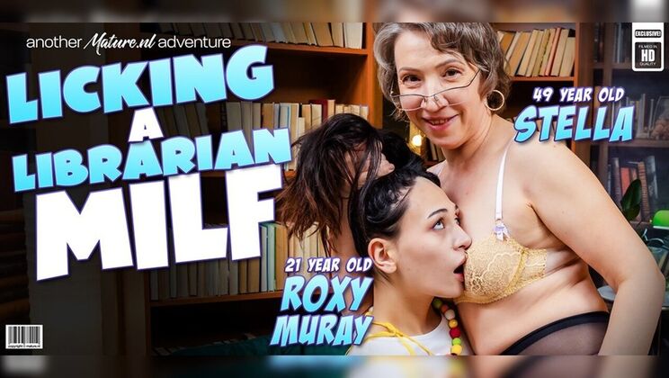 Roxy Muray gets licked by mature lesbian MILF Stella V in steamy pussy licking scene
