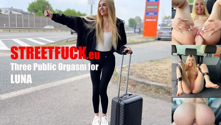 Public Street Fuck and Triple Orgasms with Luna BBunny
