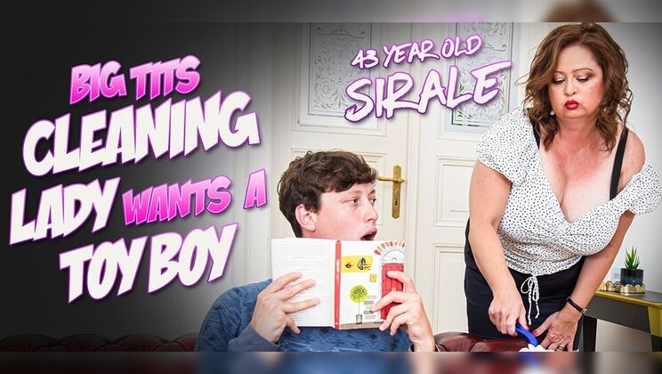 Natural Big Boobs Cleaning Lady Wants Cock from Younger Man