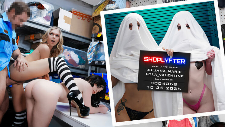 Costume Threesome Ends With Squirting And Massive Facials