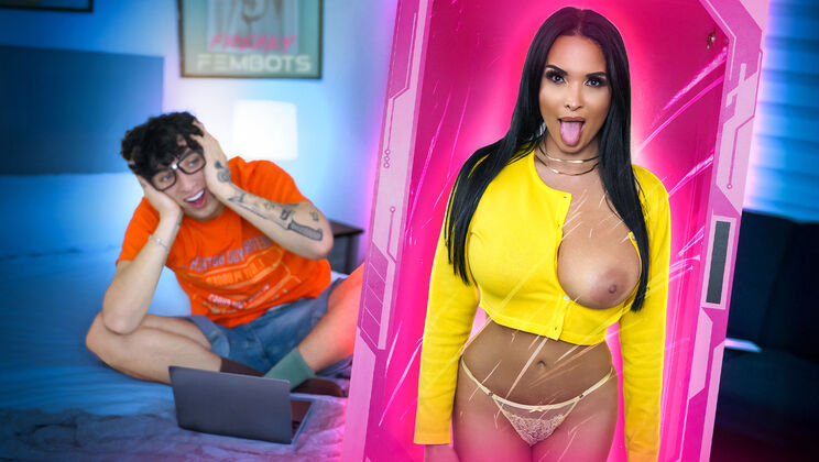 Mombot Rises: Tit Play & Tease Before Deep Throat