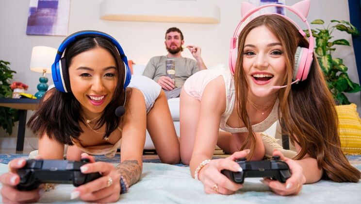 Two Asian Teens Share One Huge Cock
