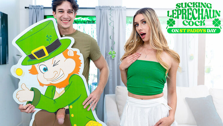 Skinny Blonde Deep Throat - St Paddy's Day Blowjob
