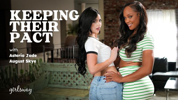 Girlsway Lesbian Pact: Big Ass Brunette & Ebony with Piercings