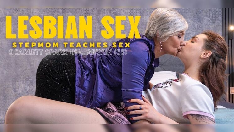 Arwen, a Hairy MILF, Teaches Teen Scarlett Everything About Lesbian Sex