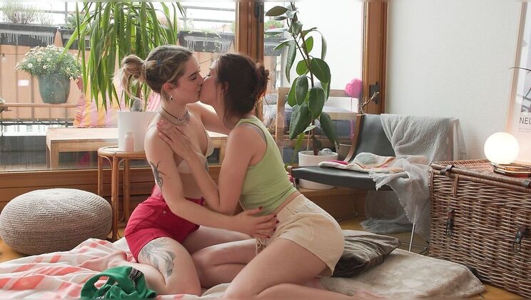 Shaved Lesbians Alice And Mary In Doggystyle Action
