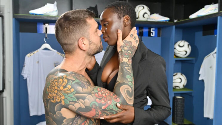 Locker room fucking with rubber on