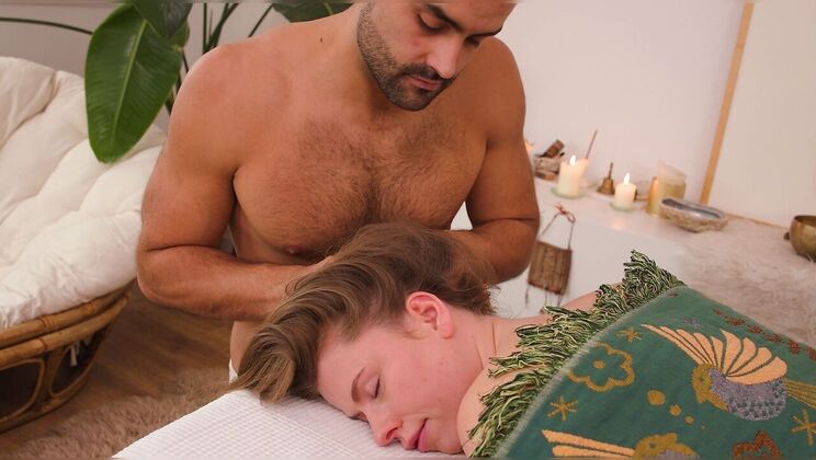 Gus gives Samantha J a slippery oil massage